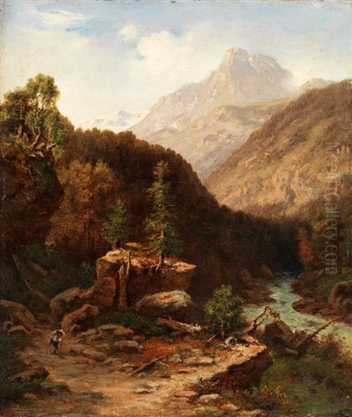 Berglandschaft Mit Bachlauf Zwischen Felsen - view 1