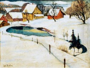 Dorf Im Winter (+ Sketch, Verso) by Robert Richter