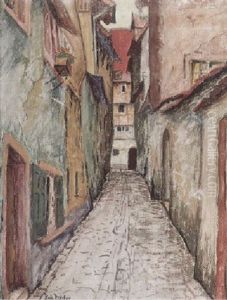 Blick In Das Zitronengassele Zu Lindau by Robert Richter