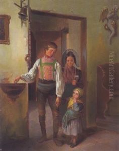 Der Erste Kirchgang by Wilhelm M. Richter