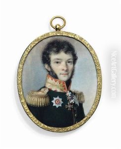 General Count Ivan Ivanovich Dibich-zabalkanskii (1785-1830), In Red-lined Green Uniform With Red Collar Embroidered With Gold Oak Leaves, Gold Epaulettes