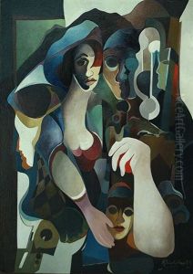 Weibliches Spiegelbild by Franz Richter