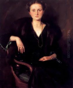 Damenportrait by Carl Rickelt