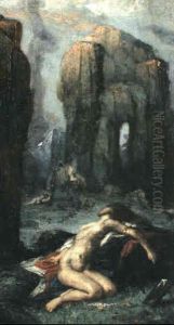 A Study For "the Fallen Angel" by Charles De Sousy Ricketts
