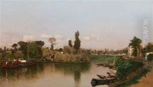 Country Canal View by Martin Rico y Ortega
