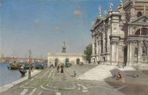 Santa Maria Della Salute And The Dogana, Venice by Martin Rico y Ortega