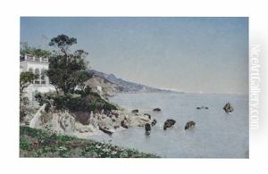 A Seaside Villa by Martin Rico y Ortega