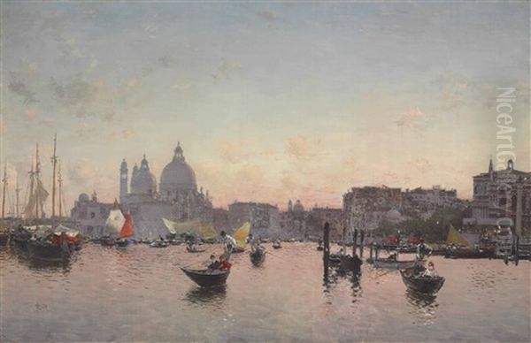 A View Of The Lagoon With Santa Maria Della Salute At Sunset - view 1