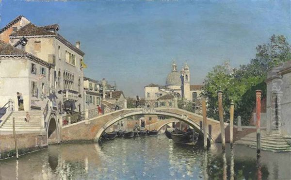 A Venetian Canal With Gondolas, Santa Maria Della Salute Beyond - view 1