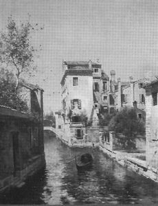 A Venetian Canal With Gondola And Gondolier by Martin Rico y Ortega