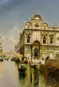 A View Of The Church Of Ss. Giovanni E Paolo, Venice by Martin Rico y Ortega