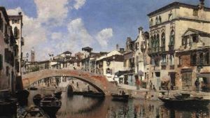 A View Of Venice With Santa Maria Dell'orto In The Background by Martin Rico y Ortega