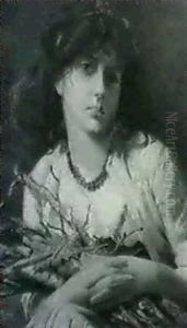 Peasant Girl Holding A Bundle Of Firewood