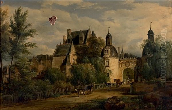 Vue De L'entree Du Chateau De Courtanvaux - view 1