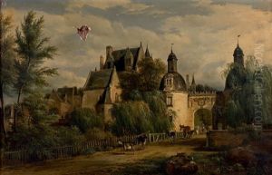 Vue De L'entree Du Chateau De Courtanvaux by Francois Edme Ricois