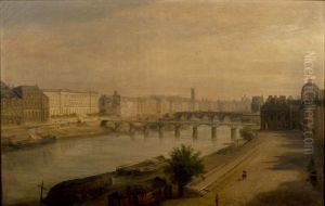 Vue Du Cours De La Seine Prise Du Quai Voltaire