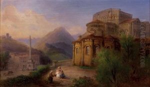 Vue D'une Eglise Imaginaire by Francois Edme Ricois
