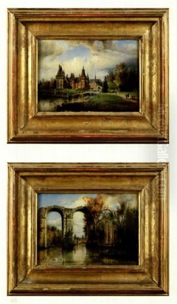 Vue Du Chateau De Maintenon (pair) - view 1