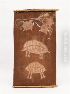 Mythical Echidna And Sugar Gliders by Louis Marie Joseph Ridel