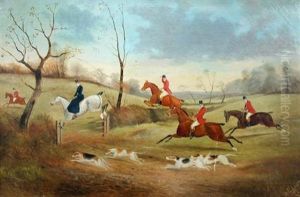 Hunting Scene (+ Another; Pair)