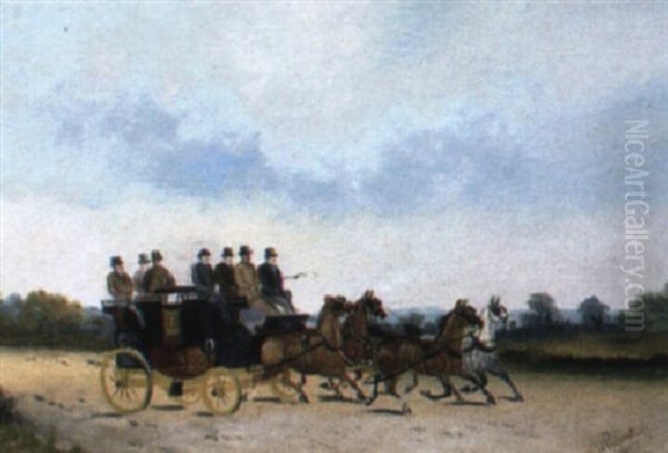 A Mail Coach In A Winter Landscape - view 1