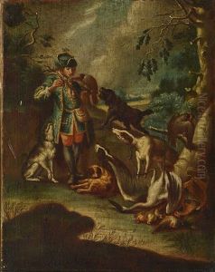 Der Sommer - Der Herbst (2 Works) by Johann Elias Ridinger or Riedinger