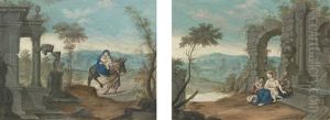 Religious Scenes Including A Painted Poem (9 Works) by Johann Elias Ridinger or Riedinger
