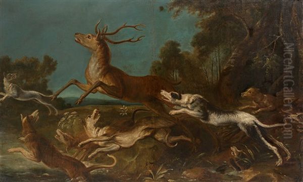 Hunde Hetzen Hirsche (pair) - view 1