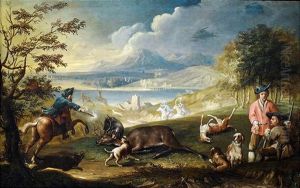 Hirschjagd In Weiter Landschaft