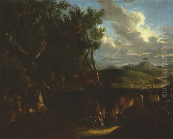Hirsche Im Zweikampf - view 1