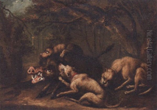 Hounds Attacking A Boar - view 1