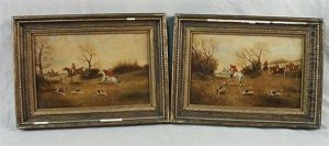Hunt Scene (+ Another; Pair) by Phillip H. Ridout