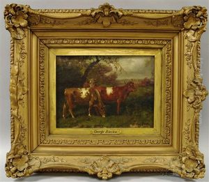 Cows Beneath A Shady Tree by George Riecke