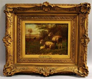 Sheep In Landscape by George Riecke