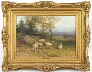 Sheep At Dusk by George Riecke
