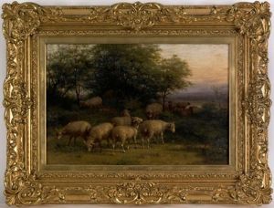 Landscape With Sheep by George Riecke