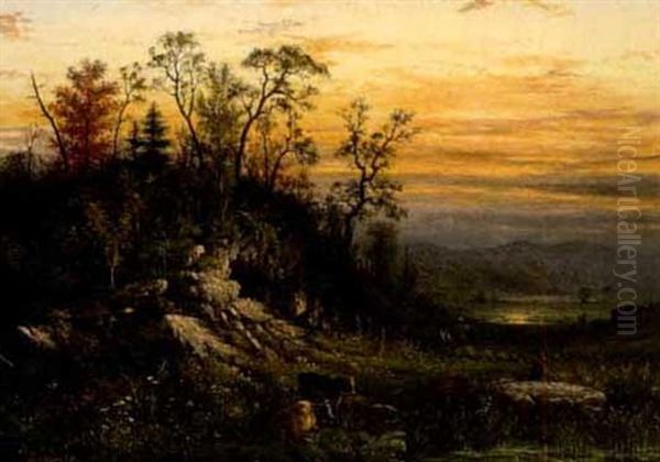 Landscape With Cows By A Stream - view 1