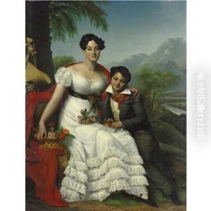 Portrait Of A Lady And Her Son