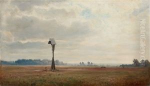 Weite Landschaft Mit Wegkreuz by Wilhelm Riedel