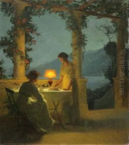 Le Soir Sur La Terrasse by Marcel Rieder