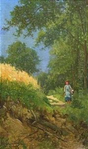 Bauerin Am Wegrand by Franz Xaver Von Riedmuller