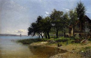 Sonniger Tag Am See by Franz Xaver Von Riedmuller