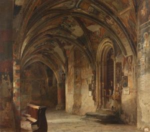 Der Kreuzgang Im Dom Von Brixen by Wilhelm Ludwig Friedrich Riefstahl