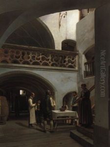 Tischgebet, S_dtiroler Bauernfamilie by Wilhelm Ludwig Friedrich Riefstahl