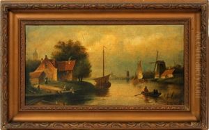 Dutch Inlet Scene by Nicolaas Riegen