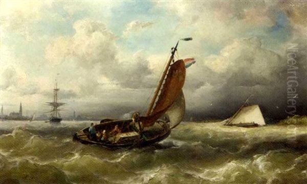 A Barge From Amsterdam On The Ij, Amsterdam In The Distance - view 1