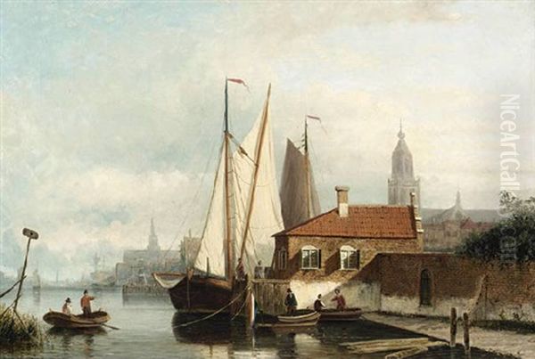 A View Of A Town With Sailing Vessels In A Harbour - view 1