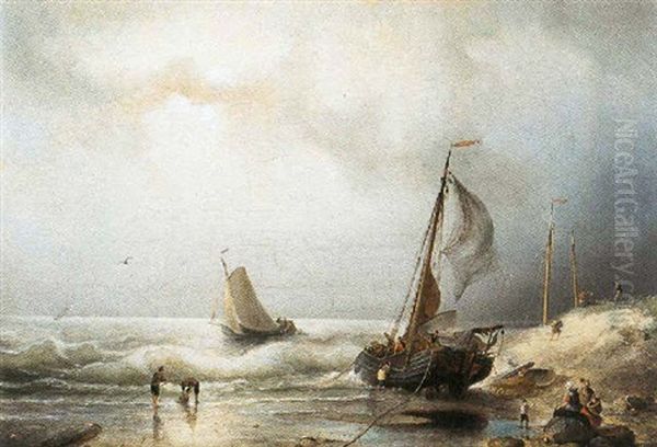 Aangemeerde Vissersboot Bij Stormachtig Weer - view 1