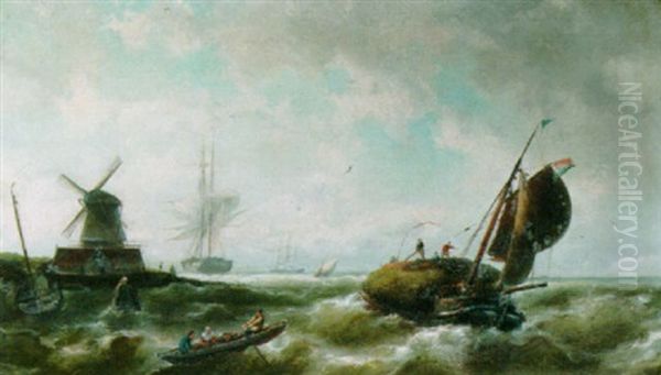 Sailing Vessels In Choppy Waters - view 1