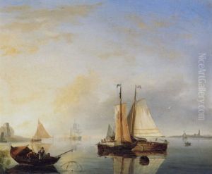 Havenmond Met Vissersboten by Nicolaas Riegen